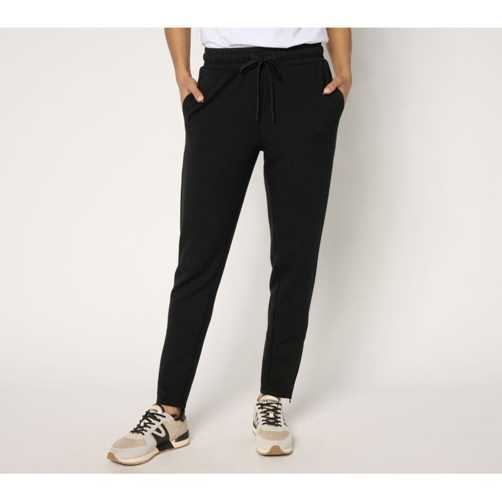 Cuddl Duds Women's Pants Sz XL Smooth Knit Jersey Slim Pant Black A704995